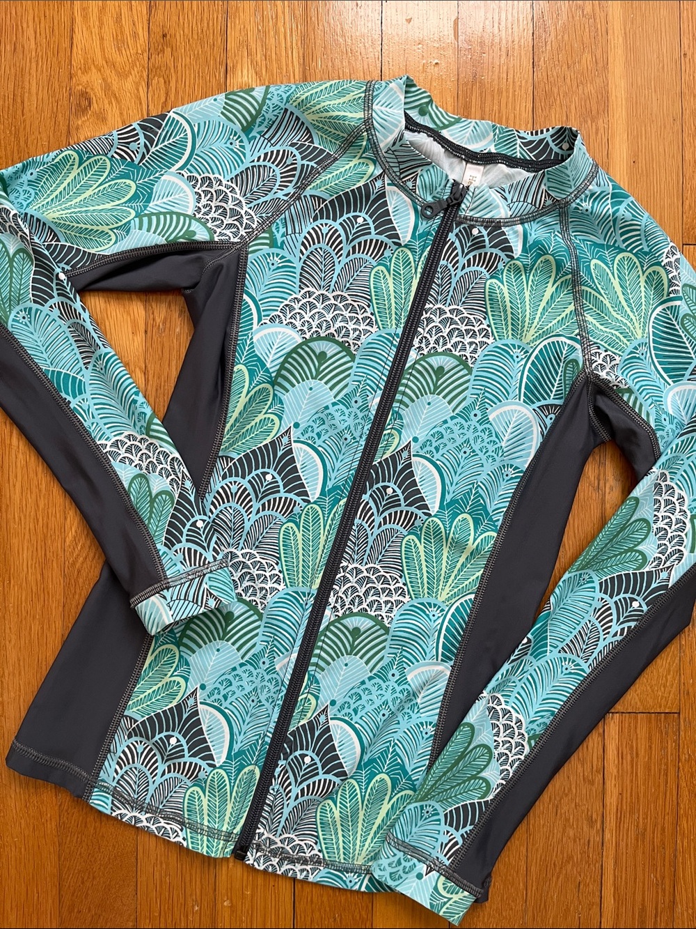 Helen Jon Rash Guard Full Zip Front Swim Beach Break Surf Shirt UPF Size XS - Picture 3 of 10